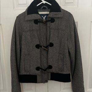 American Eagle Women's Heather Gray Bomber Jacket